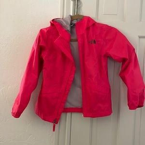 The North Face hot pink rain jacket girls sz Small (7-8)